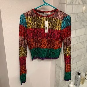 Alice and Olivia snakeskin top